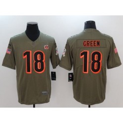 Cincinnati Bengals #18 AJ Green Olive 2017 Salute To Service Limited Men Nike NFL Jersey