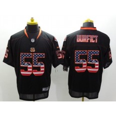 Cincinnati Bengals #55 Vontaze Burfict Black USA Flag Fashion Elite Men Nike NFL Jersey