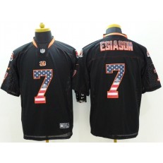 Cincinnati Bengals #7 Boomer Esiason Black USA Flag Fashion Elite Men Nike NFL Jersey