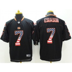 Cincinnati Bengals #7 Boomer Esiason Black USA Flag Fashion Elite Men Nike NFL Jersey
