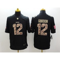 Cleveland Browns #12 Josh Gordon Black Men Stitched Nike NFL Limited Salute to Service Jersey