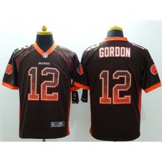 Cleveland Browns #12 Josh Gordon Brown Team Color Men Stitched Nike NFL Elite Drift Fashion Jersey