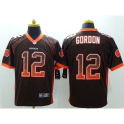 Cleveland Browns #12 Josh Gordon Brown Team Color Men Stitched Nike NFL Elite Drift Fashion Jersey