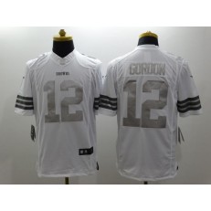 Cleveland Browns #12 Josh Gordon White Men Stitched Nike NFL Limited Platinum Jersey