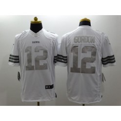Cleveland Browns #12 Josh Gordon White Men Stitched Nike NFL Limited Platinum Jersey