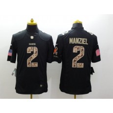 Cleveland Browns #2 Johnny Manziel Black Men Stitched Nike NFL Limited Salute to Service Jersey
