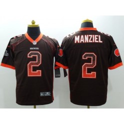 Cleveland Browns #2 Johnny Manziel Brown Team Color Men Stitched Nike NFL Elite Drift Fashion Jersey