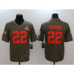 Cleveland Browns #22 Jabrill Peppers Olive 2017 Salute To Service Limited Men Nike NFL Jersey