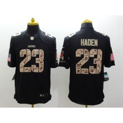 Cleveland Browns #23 Joe Haden Black Men Stitched Nike NFL Limited Salute to Service Jersey