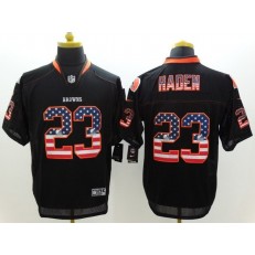 Cleveland Browns #23 Joe Haden Black USA Flag Fashion Elite Men Nike NFL Jersey