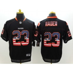Cleveland Browns #23 Joe Haden Black USA Flag Fashion Elite Men Nike NFL Jersey