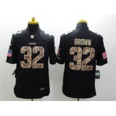 Cleveland Browns #32 Jim Brown Black Men Stitched Nike NFL Limited Salute to Service Jersey