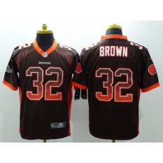 Cleveland Browns #32 Jim Brown Brown Team Color Men Stitched Nike NFL Elite Drift Fashion Jersey