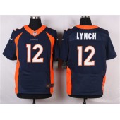 Denver Broncos #12 Paxton Lynch Navy Blue Men Stitched Elite Nike NFL Jersey