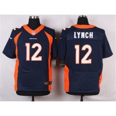 Denver Broncos #12 Paxton Lynch Navy Blue Men Stitched Elite Nike NFL Jersey