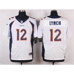 Denver Broncos #12 Paxton Lynch White Men Stitched Elite Nike NFL Jersey