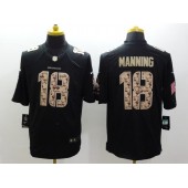 Denver Broncos #18 Peyton Manning Black Men Stitched Nike NFL Limited Salute to Service Jersey