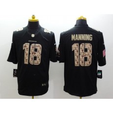 Denver Broncos #18 Peyton Manning Black Men Stitched Nike NFL Limited Salute to Service Jersey