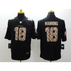 Denver Broncos #18 Peyton Manning Black Men Stitched Nike NFL Limited Salute to Service Jersey