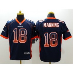 Denver Broncos #18 Peyton Manning Navy Blue Drift Men Elite Nike NFL Jersey