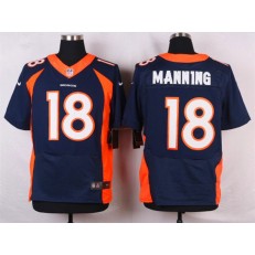 Denver Broncos #18 Peyton Manning Navy Blue Men Stitched Elite Nike NFL Jersey