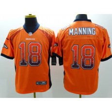 Denver Broncos #18 Peyton Manning Orange Drift Men Elite Nike NFL Jersey