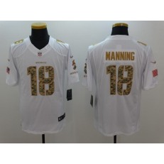 Denver Broncos #18 Peyton Manning White Salute To Service Limited Men Nike NFL Jersey