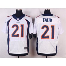 Denver Broncos #21 Aqib Talib White Men Stitched Elite Nike NFL Jersey