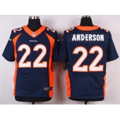 Denver Broncos #22 C.J. Anderson Navy Blue Men Stitched Elite Nike NFL Jersey