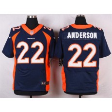 Denver Broncos #22 C.J. Anderson Navy Blue Men Stitched Elite Nike NFL Jersey