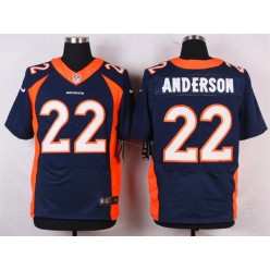 Denver Broncos #22 C.J. Anderson Navy Blue Men Stitched Elite Nike NFL Jersey