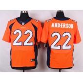 Denver Broncos #22 C.J. Anderson Orange Men Stitched Elite Nike NFL Jersey