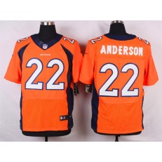 Denver Broncos #22 C.J. Anderson Orange Men Stitched Elite Nike NFL Jersey
