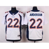 Denver Broncos #22 C.J. Anderson White Men Stitched Elite Nike NFL Jersey
