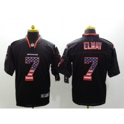 Denver Broncos #7 John Elway Black Fashion USA Flag Number Men Football Elite Nike NFL Jersey