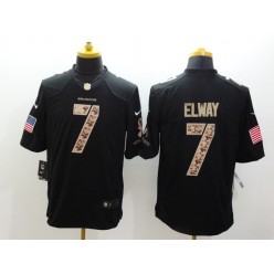 Denver Broncos #7 John Elway Black Men Stitched Nike NFL Limited Salute to Service Jersey