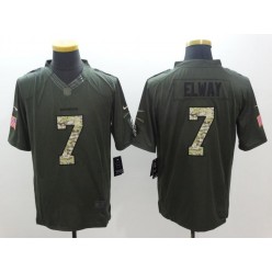 Denver Broncos #7 John Elway Green Salute To Service Limited Nike NFL Jersey