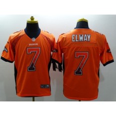 Denver Broncos #7 John Elway Orange Drift Men Elite Nike NFL Jersey