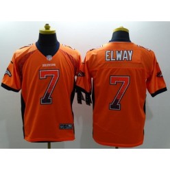 Denver Broncos #7 John Elway Orange Drift Men Elite Nike NFL Jersey