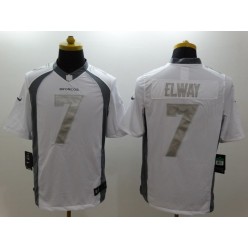 Denver Broncos #7 John Elway White Men Nike NFL Limited Platinum Jersey