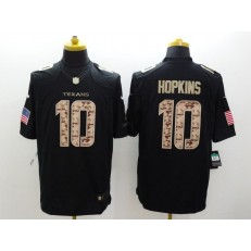 Houston Texans #10 DeAndre Hopkins Black Men Stitched Nike NFL Limited Salute to Service Jersey