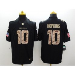 Houston Texans #10 DeAndre Hopkins Black Men Stitched Nike NFL Limited Salute to Service Jersey