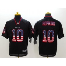 Houston Texans #10 DeAndre Hopkins Black USA Flag Fashion Elite Men Nike NFL Jersey