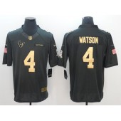 Houston Texans #4 Deshaun Watson Anthracite Gold Salute to Service Limited Nike NFL Jersey