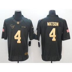 Houston Texans #4 Deshaun Watson Anthracite Gold Salute to Service Limited Nike NFL Jersey