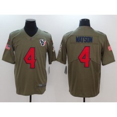 Houston Texans #4 Deshaun Watson Olive 2017 Salute To Service Limited Men Nike NFL Jersey