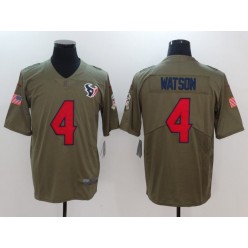 Houston Texans #4 Deshaun Watson Olive 2017 Salute To Service Limited Men Nike NFL Jersey
