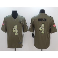 Houston Texans #4 Deshaun Watson Olive Camo Salute To Service Limited Men Nike NFL Jersey
