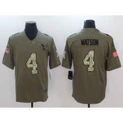 Houston Texans #4 Deshaun Watson Olive Camo Salute To Service Limited Men Nike NFL Jersey