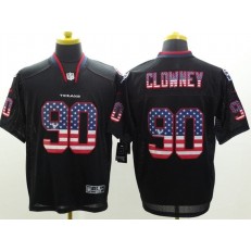 Houston Texans #90 Jadeveon Clowney Black USA Flag Fashion Elite Men Nike NFL Jersey